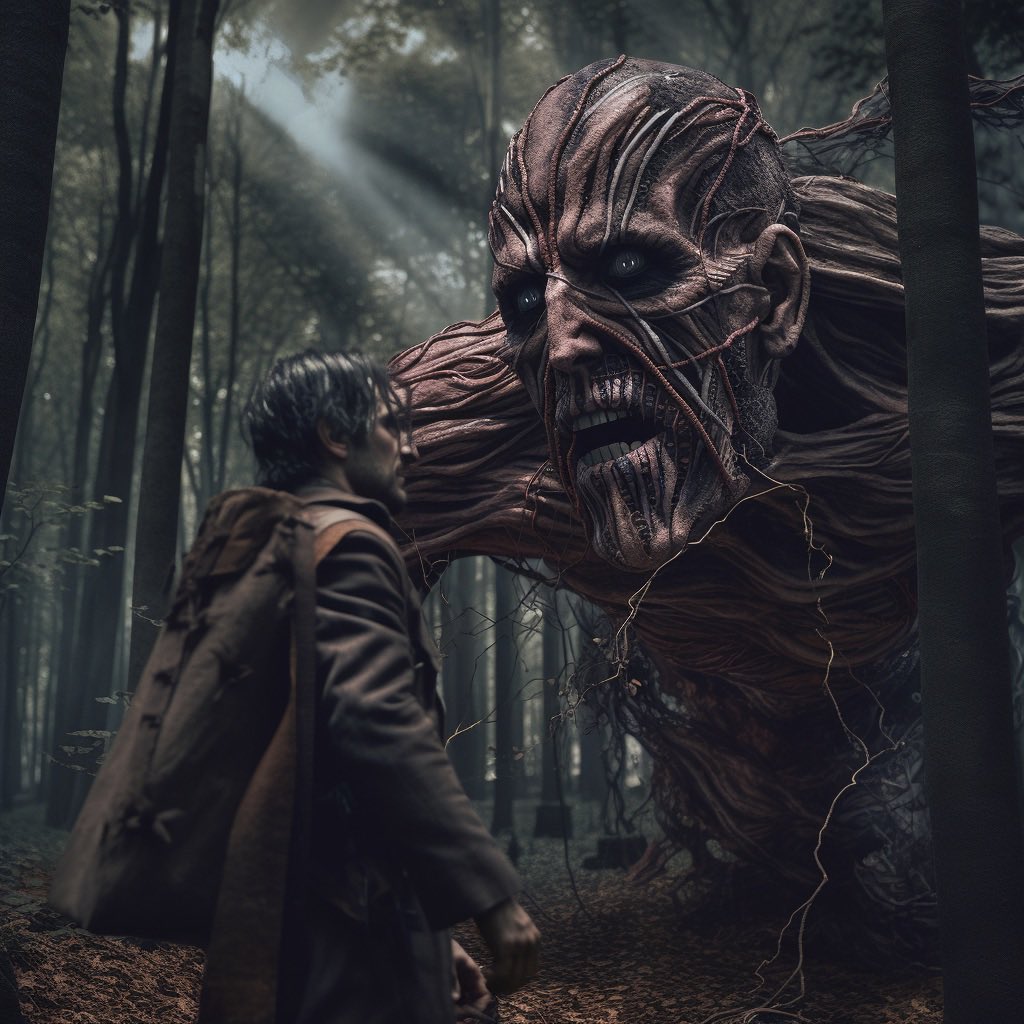 raptographer's tweet photo. Been experimenting with #Midjourney V5 since it’s release.. here’s how it did recreating a live-action adaption of one of my favorite anime’s, Attack On Titan. https://t.co/Yr9n52vmGH