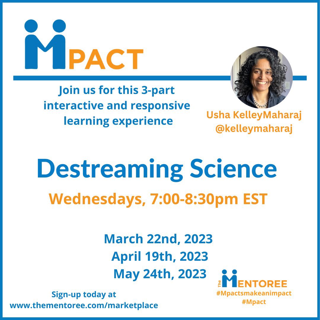TheMentoree's tweet image. Are you struggling to destream your Science class for the spectrum of students and their individual learning needs? Let us help you tweak what you have and find efficiencies. Join @KelleyMaharaj for a 3-part #Mpact to support you through it. Learn more at bit.ly/DestreamingSci…