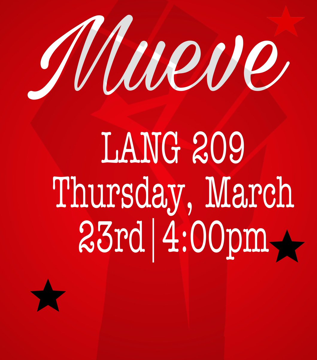 Meeting at LANG 209 Thursday, March 23rd at 4:00pm!