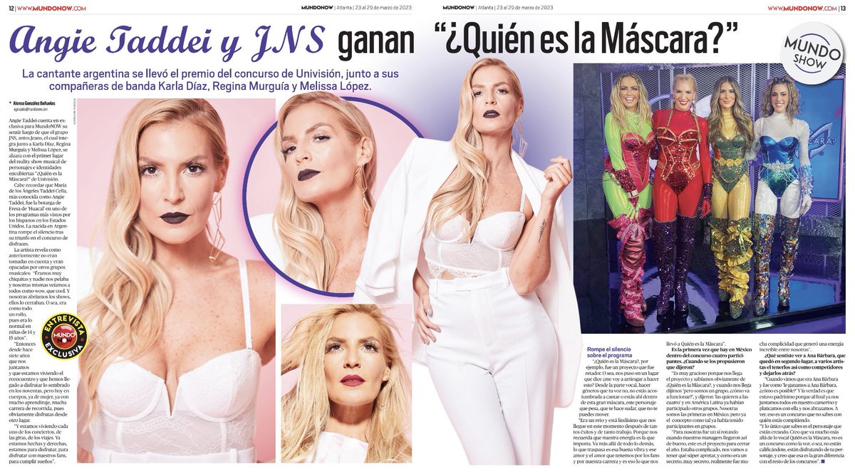 latinopowerla's tweet image. | Portadas | @angietaddei 
Y su participación en 
¿Quién Es La Máscara?
 📰 #MundoNow | Atlanta 🇺🇸.