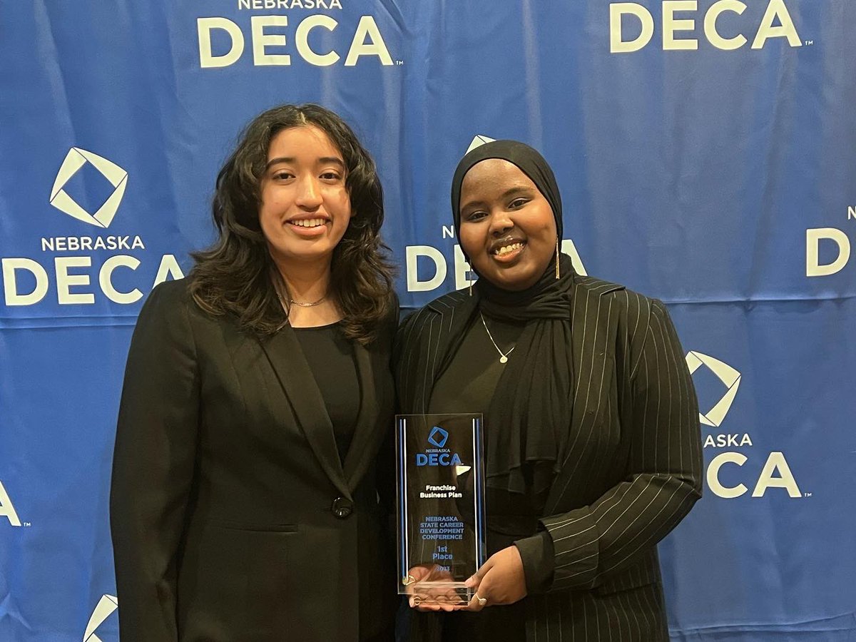 BurkeDECA's tweet photo. Kinverly &amp; Hamdi - 1st Place - Franchise Business Plan

We were recognized for completing DECA’s Community Service AND Promotion campaigns, earning 3 seats to ICDC.

Corinne earned a seat for herself and 3 for the chapter by completing the Living A Legacy Campaign Awards too! https://t.co/0J7nEqKJvr