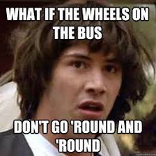 Me: Walks 7 miles to work for my paeds twilight shift, because bus strikes= no buses

Energetic small child on PAU, singing at top of voice: ‘The wheels on the bus go round and round….’ 

Me: ‘No. No they really don’t. Not this week…’

Please mend the bus service soon ☹️#tired