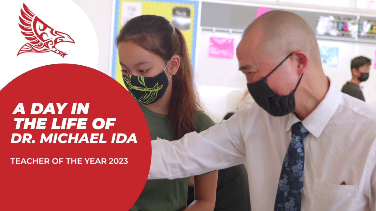 HIDOE808's tweet photo. Get a glimpse into a typical day of @drmikeida, our 2023 Hawai‘i State Teacher of the Year. In addition to teaching math and CS at Kalani High, Dr. Ida has been sharing his impact on student success while uplifting the teaching profession. Watch it at: https://t.co/MqX7PFbBPI https://t.co/Xa7bFvFiBs