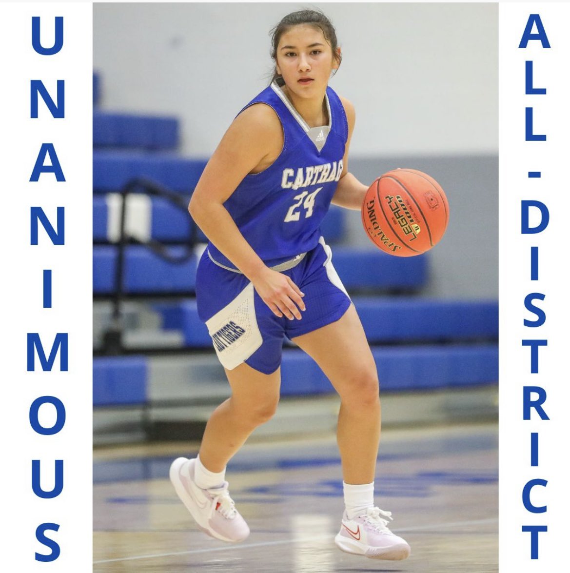 The honors and awards keep rolling in for Kianna Yates! Congrats on being a Unanimous All-District selection to our floor general! 🐅🏀💙 #TLTW