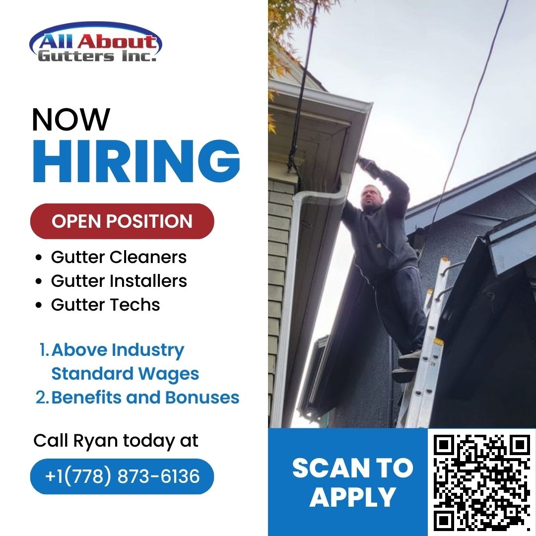 about_inc's tweet photo. WE ARE HIRING!

JOIN THE ALL ABOUT GUTTERS TEAM!

➡️ Experienced Technicians needed to start right away
➡️ Above Industry Standard Wages
➡️ Benefits and Bonuses

Apply Now: https://t.co/4IBaR4viWX
Call Ryan today at +1(778) 873-6136 https://t.co/cksIvwWIRV