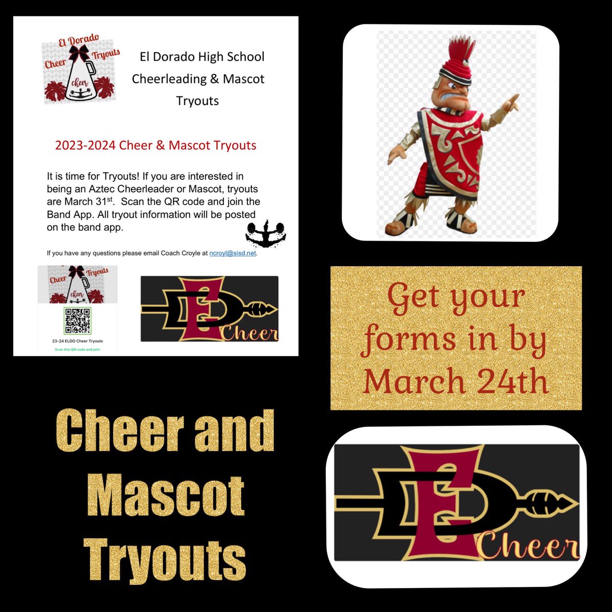 njcroyle's tweet photo. Tryout packets due this week!!  See you at Tryouts!! #AztecCheer #OneEmpire https://t.co/iGEbccXCTr