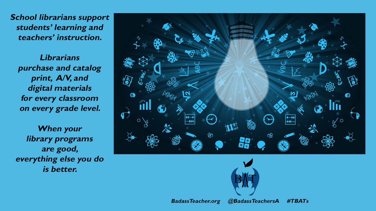 NJ Bats (@njbatsa) on Twitter photo "When your library programs are good, everything else you do is better." Support Libraries. Support #FreedomToRead. #TBATs <a href="/NYStateBATs/">NYStateBATs</a> <a href="/VirginiaBATs/">Virginia BATs</a> <a href="/NEABATCaucus/">NEA BAT Caucus</a> <a href="/OhioBATs/">Ohio BATs</a> <a href="/AFTBATcaucus/">AFT BAT Caucus</a> <a href="/MIBATS/">Michigan BATS</a> <a href="/PennBat/">PA BATs R Pro Charter Reform</a> <a href="/BATsDelaware/">DE BadassTeachers</a> <a href="/BATs_DC/">DC BATs</a> <a href="/MarylandBAT/">Maryland BAT</a> "When your library programs are good, everything else you do is better." Support Libraries. Support #FreedomToRead. #TBATs <a href="/NYStateBATs/">NYStateBATs</a> <a href="/VirginiaBATs/">Virginia BATs</a> <a href="/NEABATCaucus/">NEA BAT Caucus</a> <a href="/OhioBATs/">Ohio BATs</a> <a href="/AFTBATcaucus/">AFT BAT Caucus</a> <a href="/MIBATS/">Michigan BATS</a> <a href="/PennBat/">PA BATs R Pro Charter Reform</a> <a href="/BATsDelaware/">DE BadassTeachers</a> <a href="/BATs_DC/">DC BATs</a> <a href="/MarylandBAT/">Maryland BAT</a>