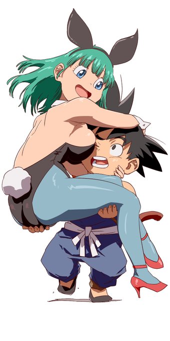 リクエスト。ホントはブルマが悟空を抱えてる、だったけどブルマの腕力じゃムリなので逆になりました 