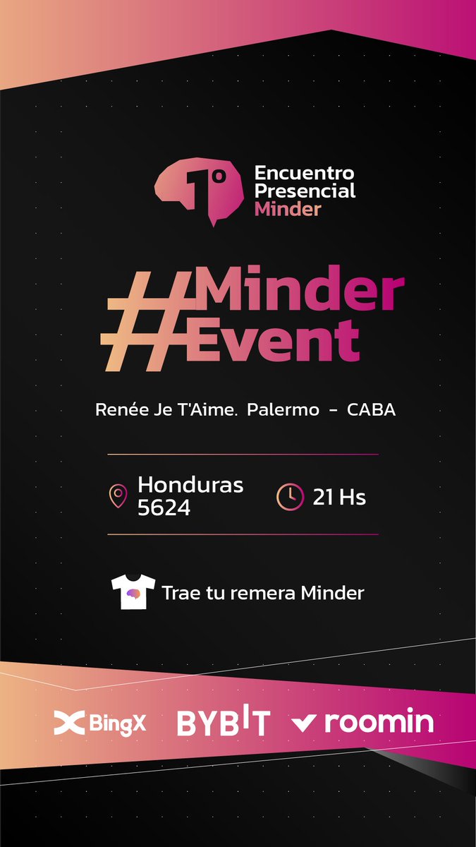 metamindoficial's tweet photo. #MinderEvent CONFIRMADO🚀
Los miembros de la comunidad, el equipo, profesores, todos nos encontramos para conocernos y compartir un rato sin módulos ni contenidos de por medio😜
Todo lo que tenés que saber, en esta imagen👇 https://t.co/i1uch4XYJV