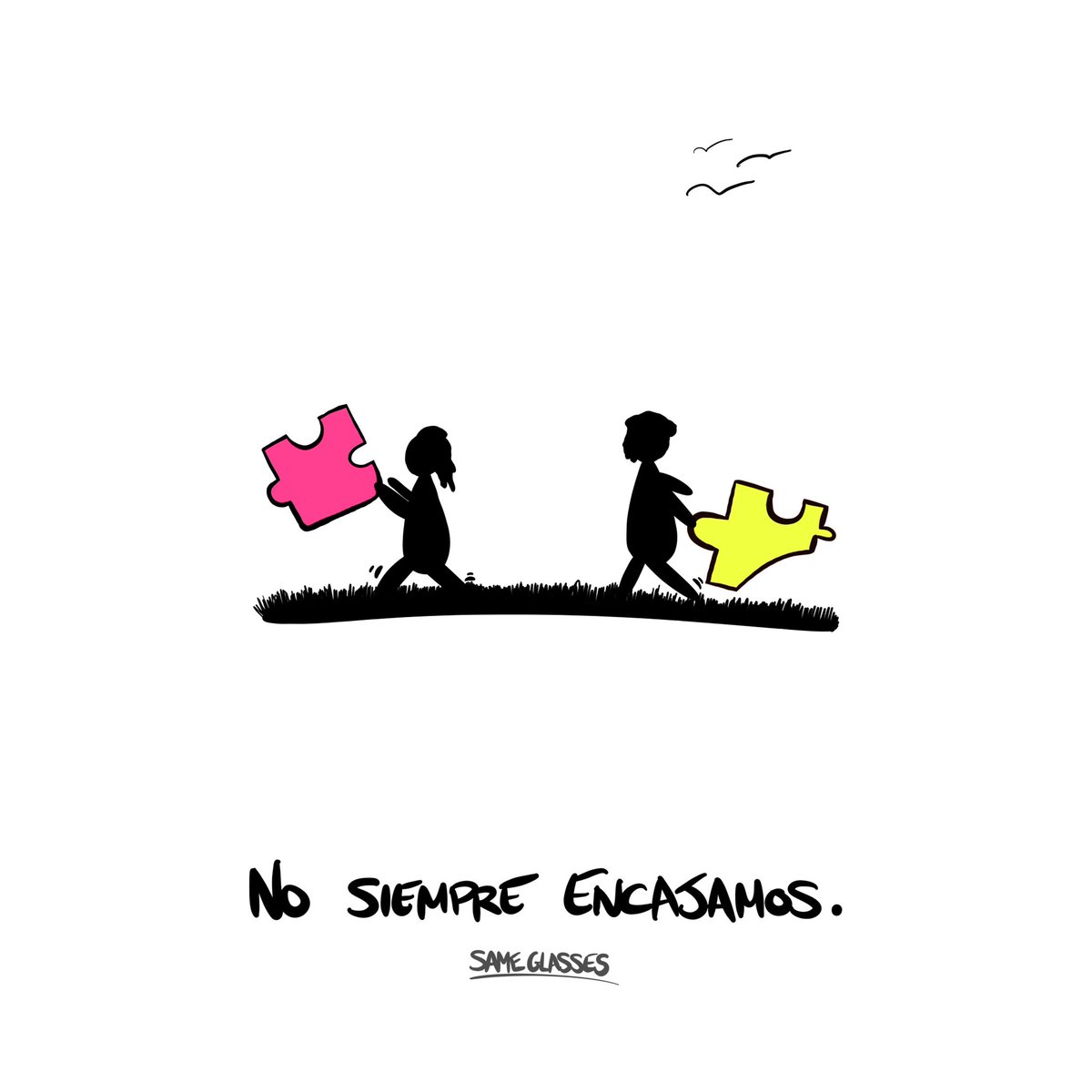 sameglasses_'s tweet photo. NO SIEMPRE ENCAJAMOS.

~SAME GLASSES~

#encajar #personas #siempre #partes #proceso #piezas #puzzle #tulugar #saludmental #personasdiferentes #diferentes #sentirsebien #intereses #art #dibujo #dibujodigital #ilustracion #illustrator https://t.co/kFpkoPHEJL
