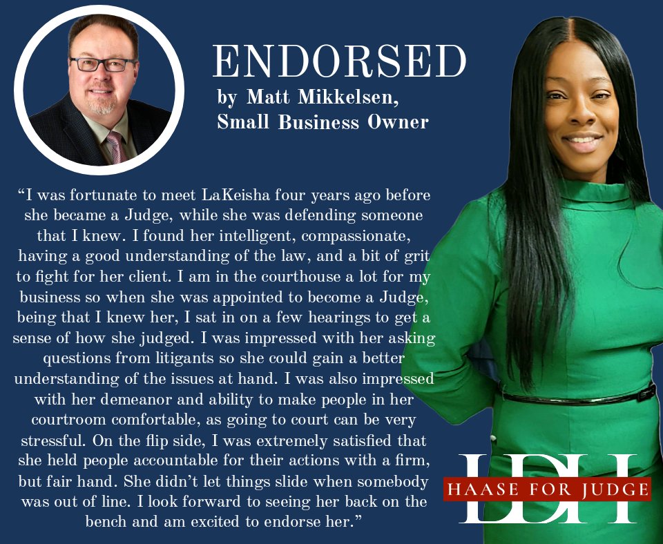 JudgeHaase's tweet image. Just in...

Thank you, Mr. Mikkelson. Integrity and transparency today, tomorrow, and always.

judgehaase.com 

#VoteHaaseApril4 #WinnebagoCounty