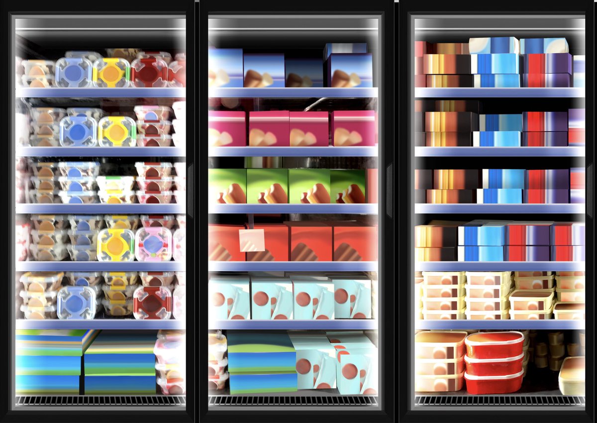 whatsontheshel1's tweet photo. Ice cream and birthday cake In refrigerator at supermarket with colorful and brandless labels. 

https://t.co/Ipx58rKMi7

#birthday #cake #icecream #freezer #coolers 
#comercia #refrigeration #fridge 
#frozen #food #cakes #store 
#vanilla #caramel  
#strawberry #supermarkets https://t.co/cn4MzbysUI