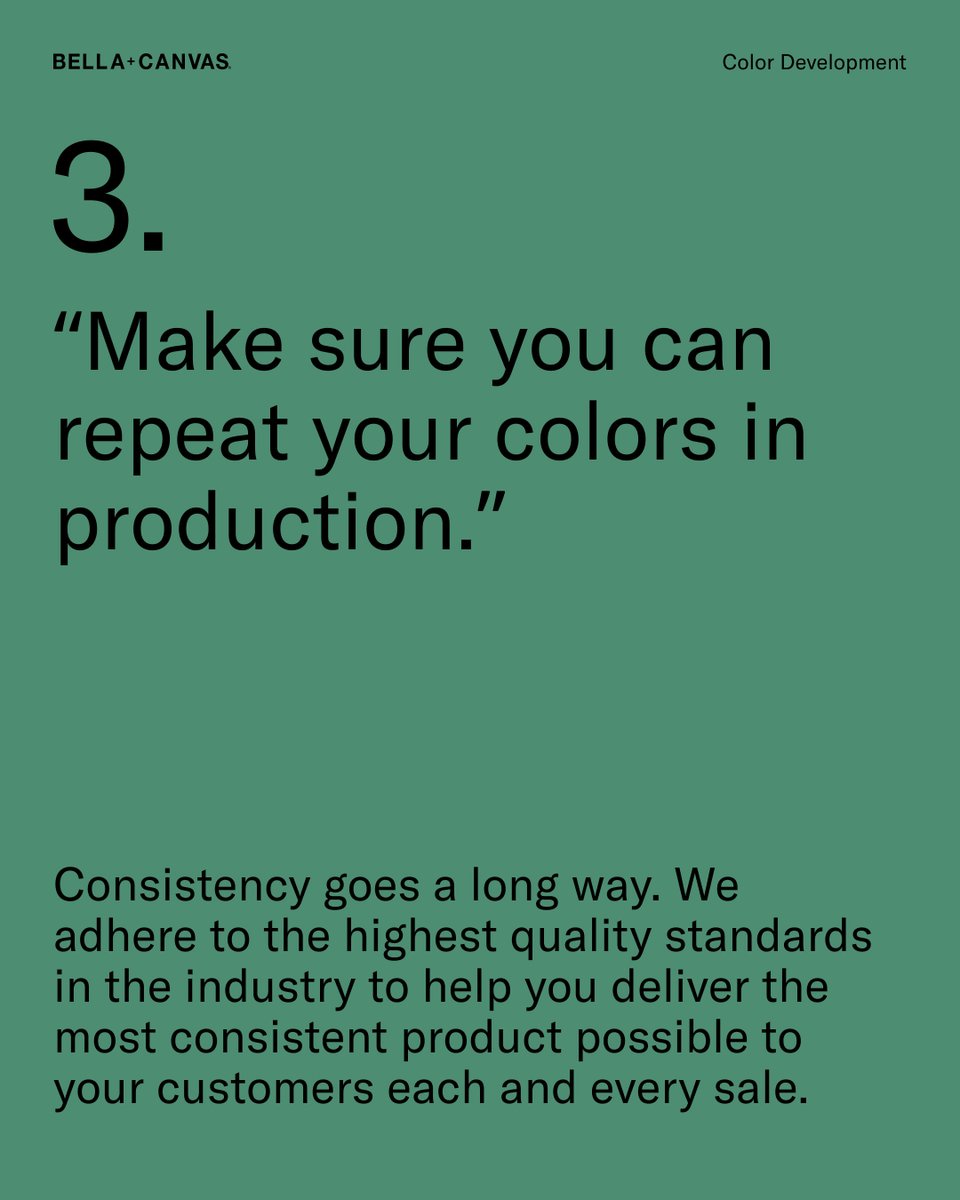 Follow these three suggestions by Tory Lowitz, VP of Design at BELLA+CANVAS when launching your color story for your brand. Learn more about our color development —> bellacanvas.com/color-story