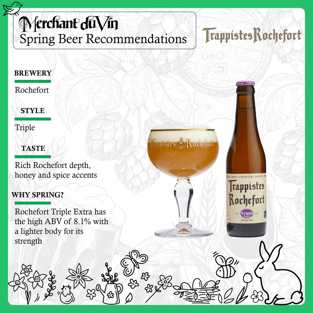 merchantduvin's tweet photo. Happy First day of Spring 🍺🌷😌
Please enjoy our Spring Beer Recommendations and let us know your thoughts below. #SpringBeer #Maibock #GermanBeer #BelgianBeer #CraftBeer #Gfbeer https://t.co/yxhckhlLsG