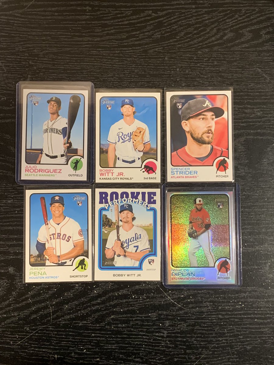 VinnyG1221's tweet photo. @Masterfright22 @SportsSell3 @sports_sell @TheHobby247 @ILOVECOLLECTIN1 @HobbyRetweet_ @CardboardEchoes @stokesboyscards Jrod $5 
Witt $4 each
Pena/Strider $2 each
Diplan /673 $3
Free PWE / $4.50 BMWT https://t.co/uzNEewQKIW