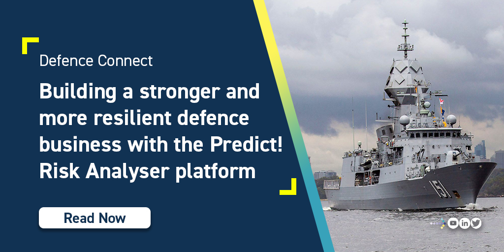 Don't miss the valuable insights shared by Delivery Consultant, Fernando Patiño in our article with Defence Connect, titled "Building a stronger and more resilient defence business with the Predict! Risk Analyser platform." Read it @ bit.ly/3ROGSmy
