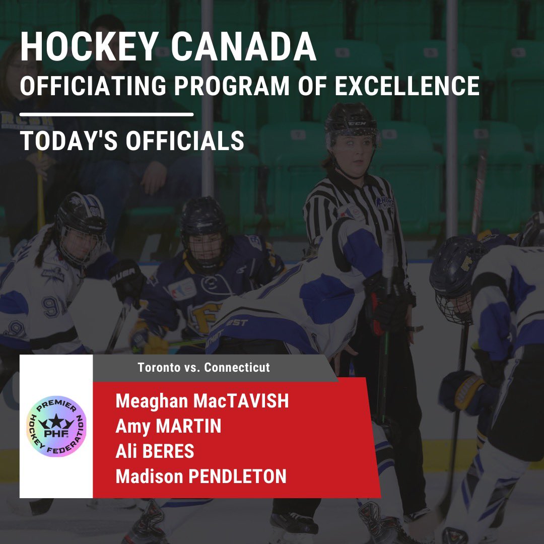 DHanoomansingh's tweet photo. Our OPOE officials are ready for game 3 of the PHF semi-final series in Toronto! Today’s officials are…

Nos officielles du PEO sont prêtes pour le troisième match de la série demi-finale de PHF à Toronto! Les officielles sont… https://t.co/CrWI5IDe0o