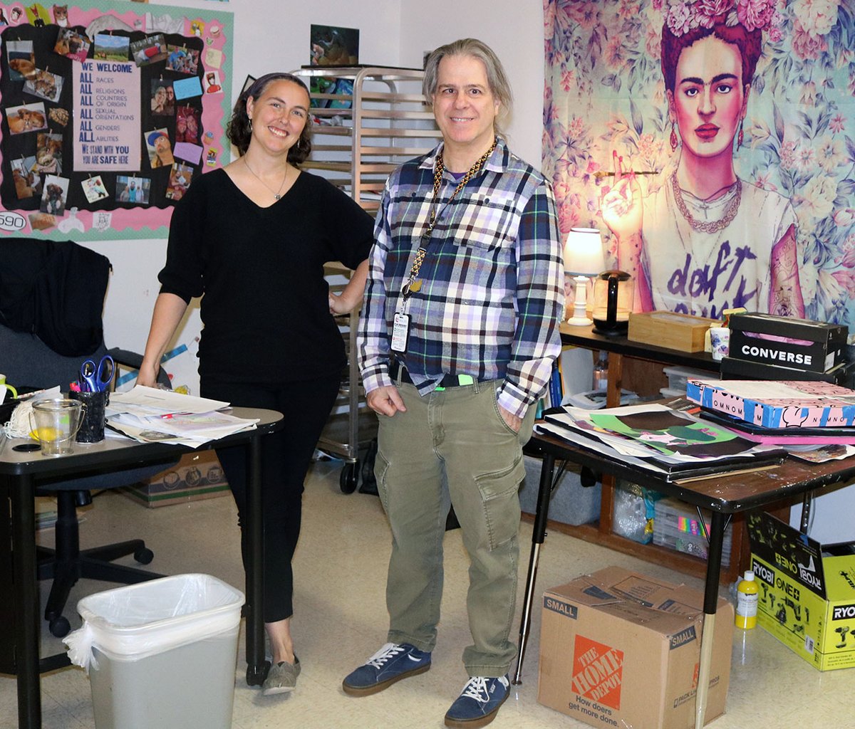 First day back from Spring Break with Mrs. McCullough, Mr. Ray, and Frida Kahlo. <a href="/memorial_hs/">Principal M @ MECHS</a> <a href="/El_McAfee/">Erin L McAfee</a> <a href="/JAMArtClass/">Jessica McCullough</a> <a href="/ramosmashburn/">Connie RamosMashburn</a> <a href="/Tbirdtheteacher/">Traci Hernandez M.Ed.</a> <a href="/MandyEpley/">Mandy Epley</a>