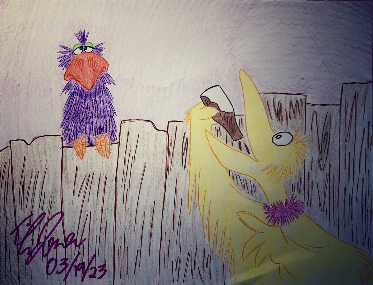 🦜 Sour Bird & Nutty Bird #SourBird #NuttyBird #RCCola #TheMuppets #JimHenson #the60s #60sTV #60scommercials #characterstudies #Muppetfanart #Mondayafternoon #RoyalCrownCola #twobirds #Muppetbirds