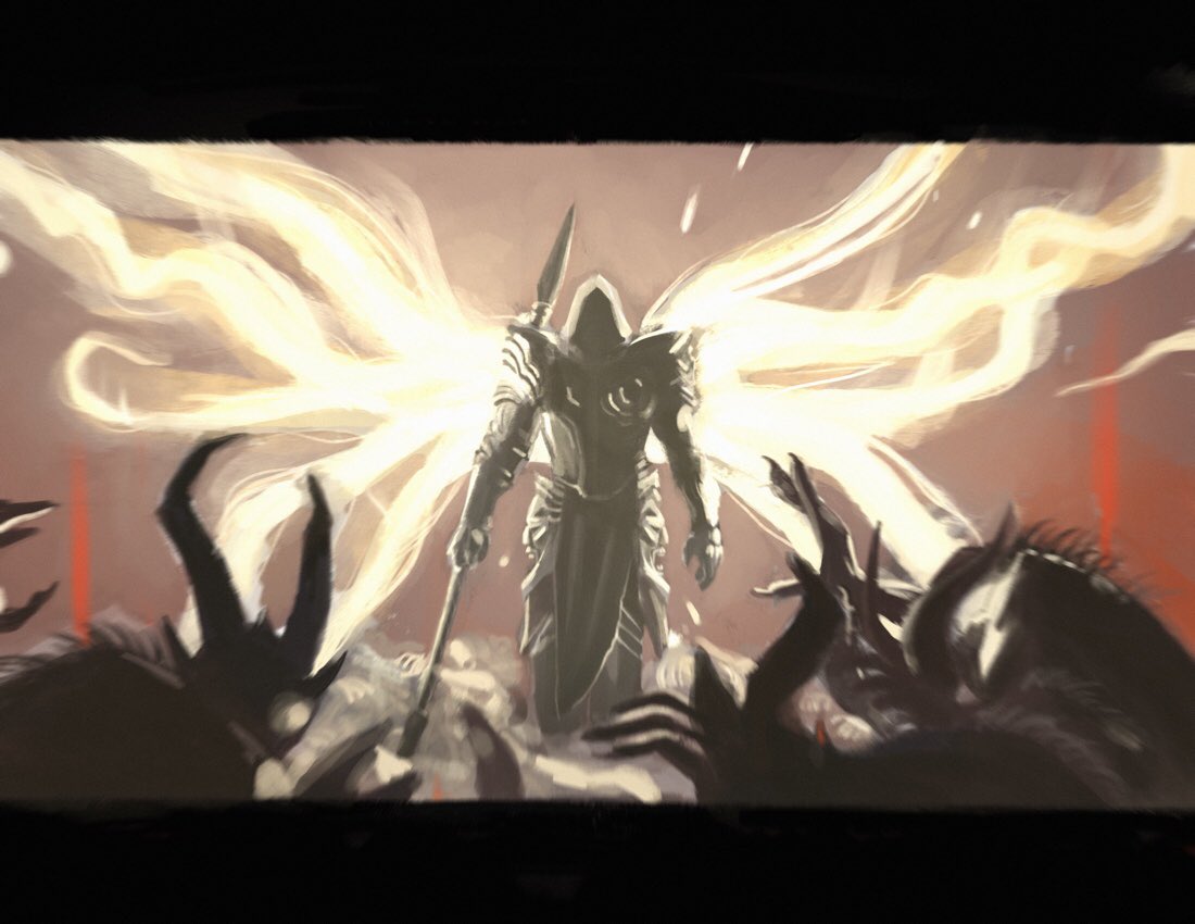 This weeks study was a still from the DiabloIV cinematic. 2..ish hours #studybuddies