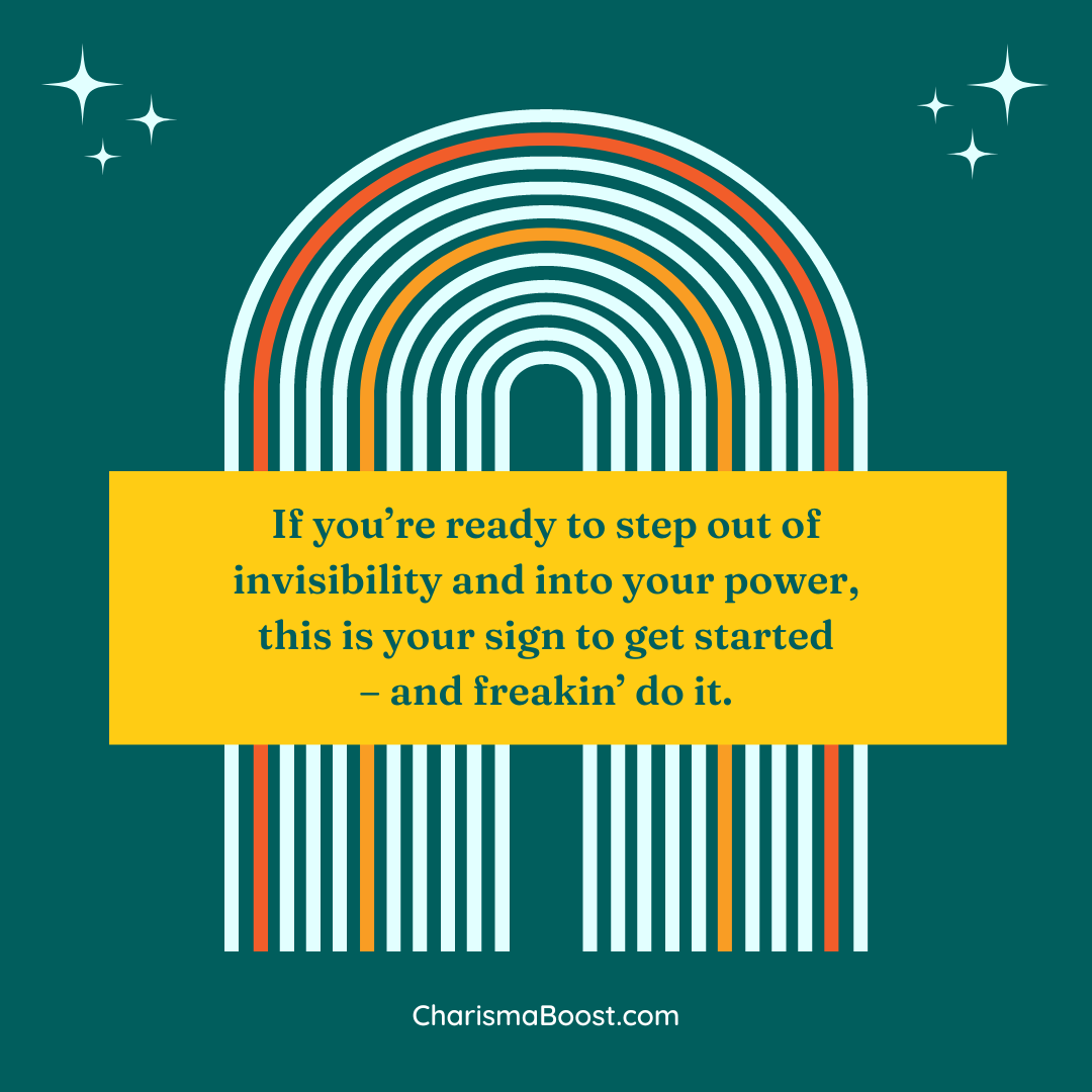 heatherlloyd's tweet photo. If you're ready to step out of invisibility and into your power, this is your sign to get started – and freakin' do it. ✨ https://t.co/BLEyJV0hP2