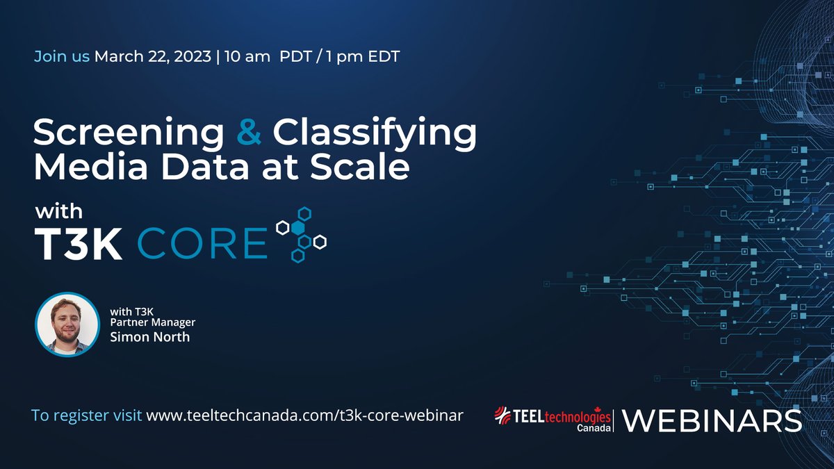 🚨Upcoming Webinar  - bit.ly/t3k-core
Discover T3K Core's screening capabilities for illegal  content and how it’s being used to accelerate investigations. #digitalforensics #webinar