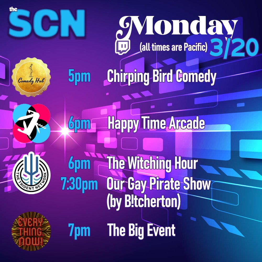 comedystreamers's tweet photo. We've got your evening covered. All the comedy and gaming you could want streamed right to your living room! Also, know someone we should reach out to to join the SCN? Let us know, we'd love to check 'em out! https://t.co/mO2ZLcJ9Bp