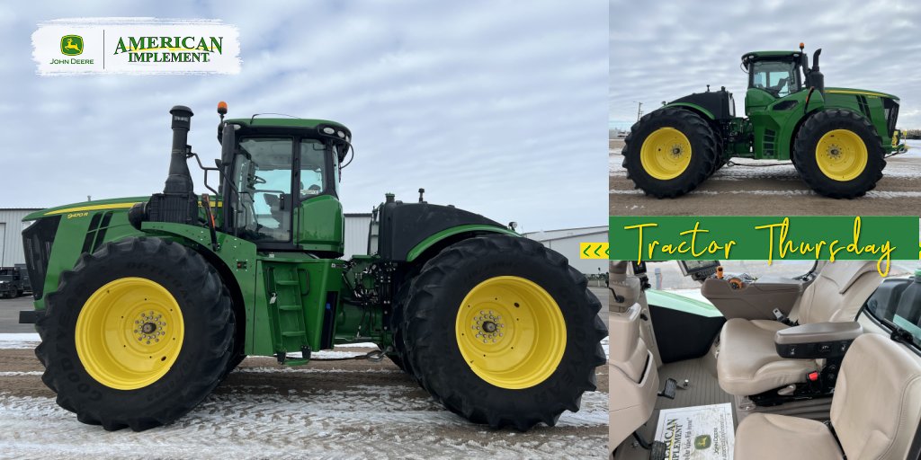 #TractorThursday Feature 🇺🇸
Check out this 2022 John Deere 9470R Tractor
$485,000 | 5.9% Fixed for 60 Mos eligible.
👉🏼: bit.ly/3loLBkS
.
#9470RTractor #9470R #johndeere9470R #4WD #4WDTractor #johndeereusedequipment #tractor #usedtractor