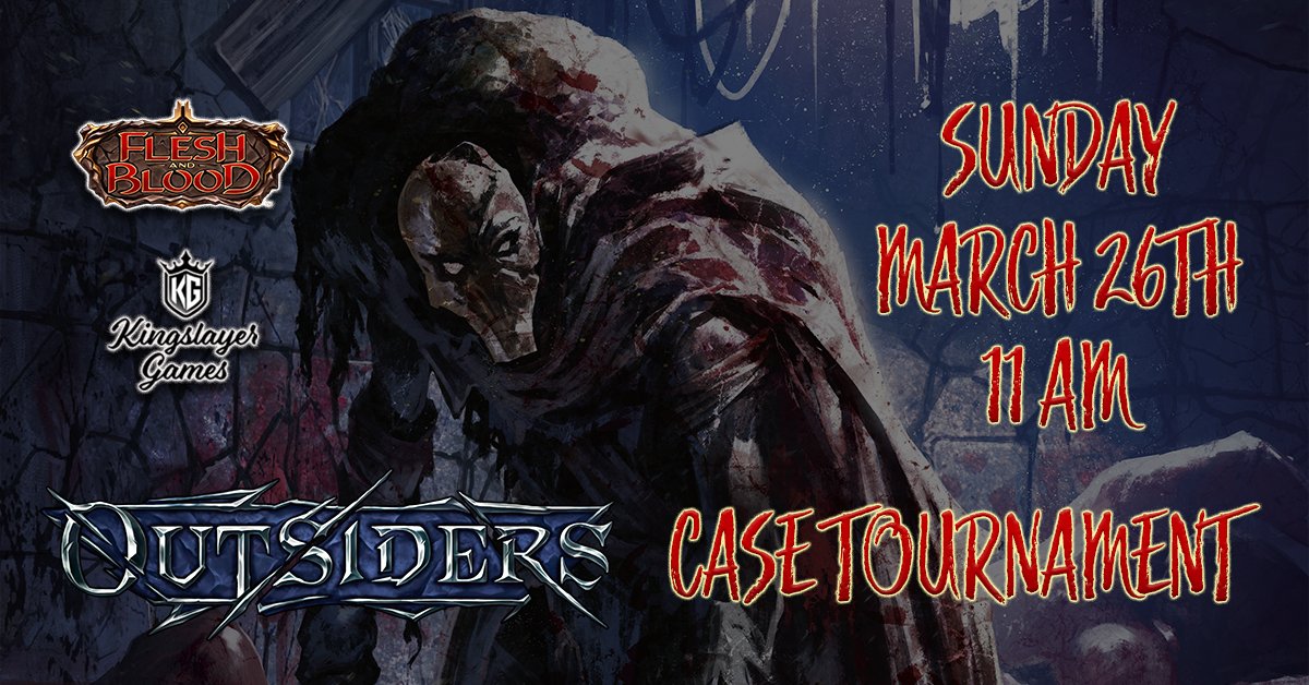 If you're going to the AGE Open this weekend, don't miss out on the @KingslayerMTG Case Tournament on Sunday in Fountain Valley!

It's going to be an action-packed weekend of FaB! 

kingslayergames.com/3-26-fv-outsid…

#ageopen #fabtcg