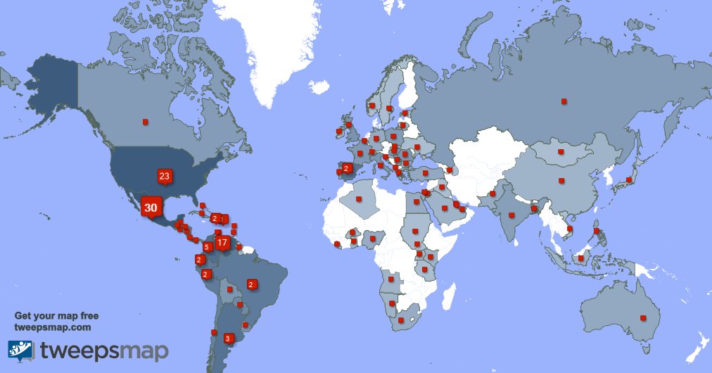I have 5 new followers from Brazil, and more last week. See tweepsmap.com/!alepalomera