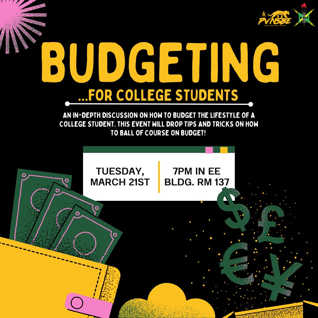 BUDGETING… for college students!

Now, we know y’all needed this before spring break but it’s just in time for spring fest! Join us tomorrow at 7PM! We might just be giving away promo codes for your SHEIN cart🤣