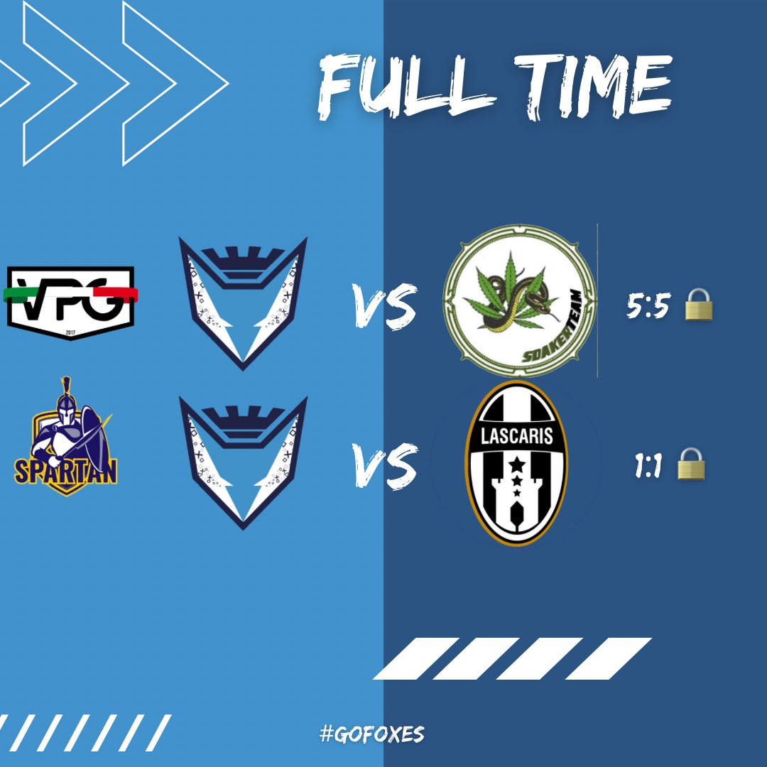 📰 | FULL TIME
📅 | 20/03/2023

⌚️ | 22:30
🆚 | <a href="/SdakerTeam/">SdakerTeam</a> 
🏆 | <a href="/VPGItaly/">Virtual Pro Gaming Italy 🇮🇹</a>
🔒 | 5:5

⌚️ | 22:50
🆚 | @TMOnlyBrothers 
🏆 | #spartanleague
🔒 | 1:1

📺 | l twitch.tv/salernoguiscar…

#gofoxes 

<a href="/pctransfermarkt/">🇮🇹 PRO CLUBS TRANSFERMARKT🔍</a> <a href="/vGamesRT/">vGamesRT 🔄</a> <a href="/RTAllProClub/">RETWEET ALL PROCLUB</a>
