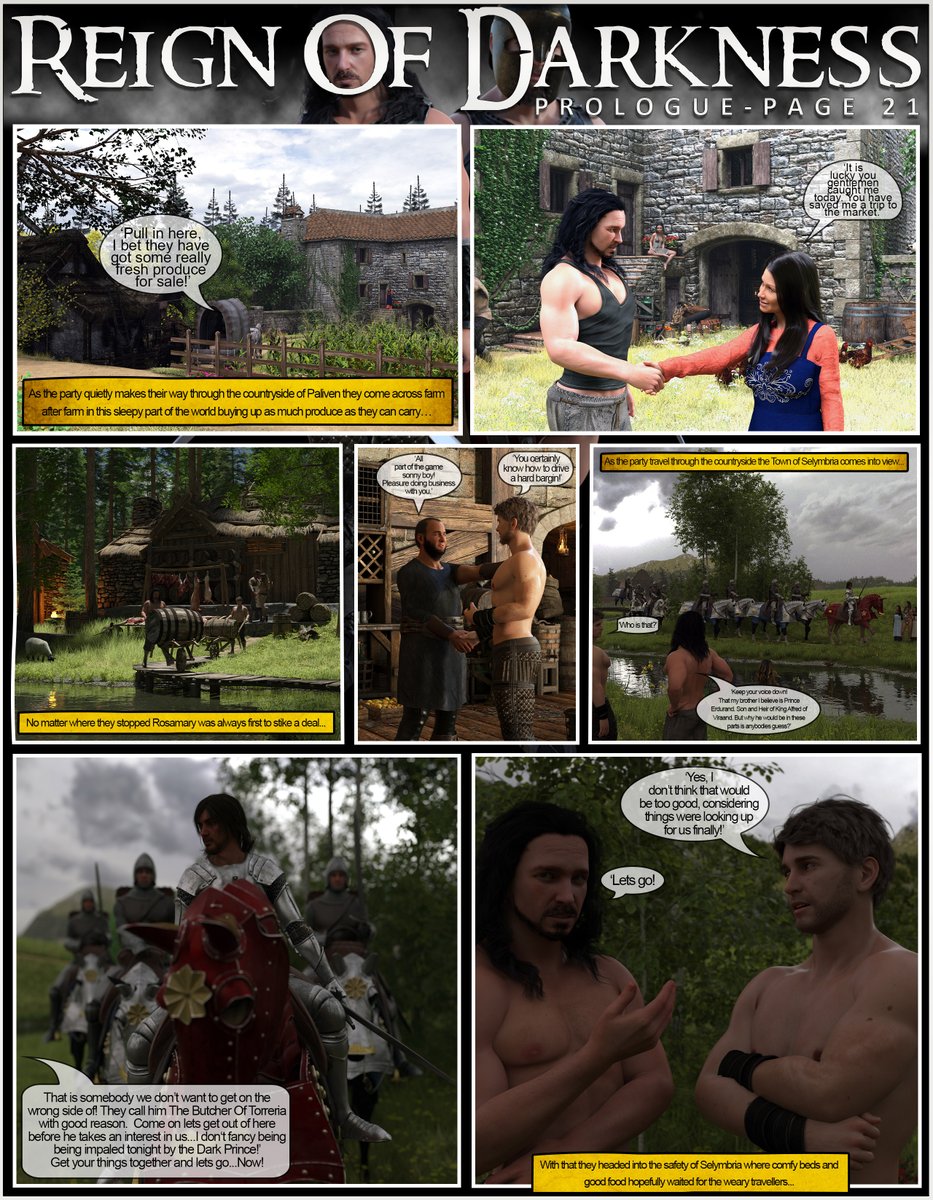 reignindarkness's tweet photo. Join us for the 21st page of Reign Of Darkness.
It seems that life cannot get much better for our party as they find good luck at every corner with good deals to be made...
https://t.co/AbZKDqRtlq
#graphicnovel #visualnovel #3Dartist #3dcomic #reignofdarkness #storytelling https://t.co/UWkLWAUkfF