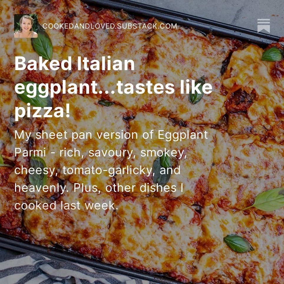 Baked Italian eggplant...tastes like pizza!, by <a href="/irenamacri/">Irena Macri</a> open.substack.com/pub/cookedandl…