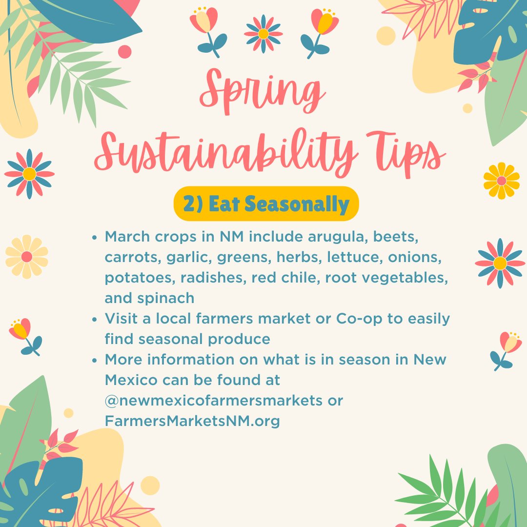 UNMsust's tweet image. Happy Spring Lobos! We hope you find some of our sustainability tips useful for the new season. Spring in New Mexico has so much to offer. Comment which tip you think you will utilize!