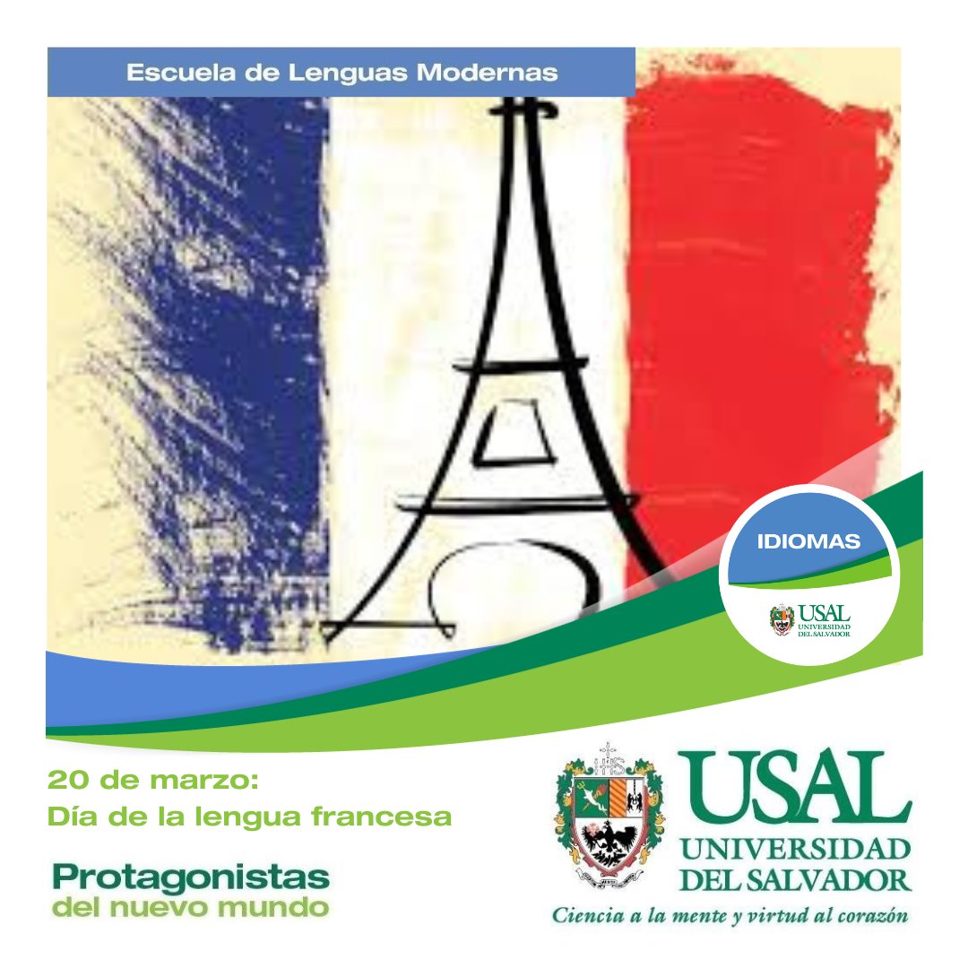 USALLenguas's tweet photo. 20 de marzo: Día de la lengua francesa
Las Naciones Unidas aprobó esta fecha en que se conmemora la fundación de la Organización Internacional de la Francofonía, que reúne a distintos países de habla francesa.
#francés #lenguafrancesa #idiomasUSAL #lenguasmodernasUSAL #USAL https://t.co/o211N2P6iY