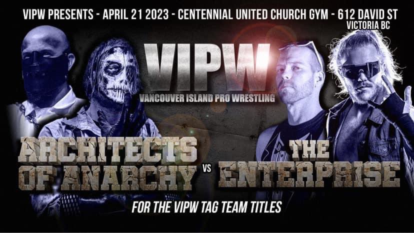 You never know what mayhem Cremator has in store for The Enterprise and with Evil Deeds on the loose, all of VIPW should be ready April 21st for this Tag Team warfare
Tickets at viprowrestling.ca
#victoria #victoriabc #victoriaevents #victorianews #prowrestling
