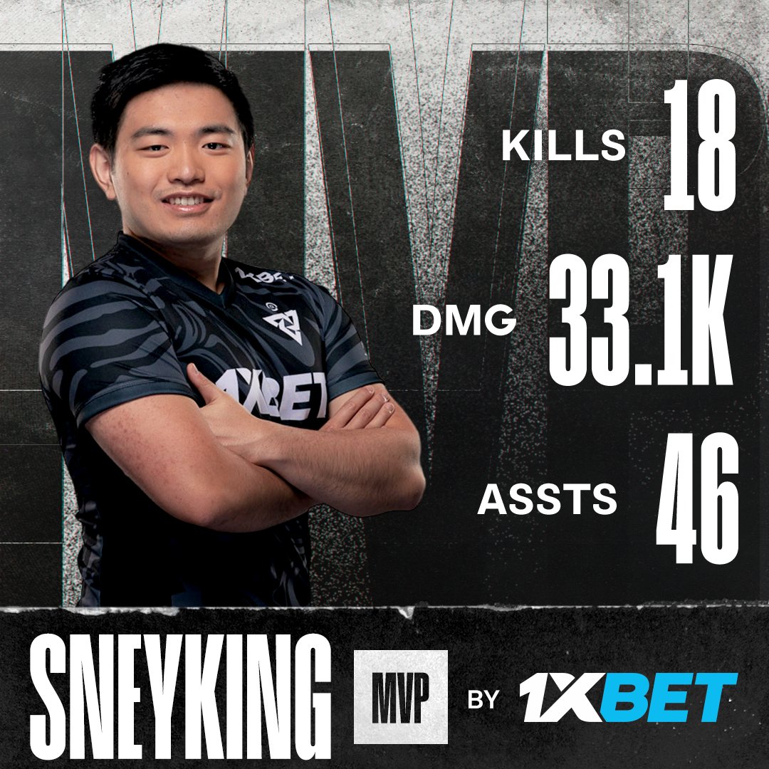 A crazy performance! @Sneyking1995 claims the MVP of the series vs Entity! Presented by @1xBet_Esports