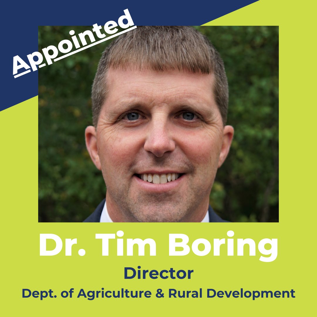 🚜Sixth-generation farmer
💼Former VP, <a href="/MiAgAdvance/">Michigan Agriculture Advancement</a> 
🌱 Conservationist 

Gov. Gretchen Whitmer kicked off #agweek by announcing the appointment of Dr. <a href="/TimBoring/">Tim Boring</a> as the new director of the <a href="/MichDeptofAg/">MI Ag & Rural Dev</a>.