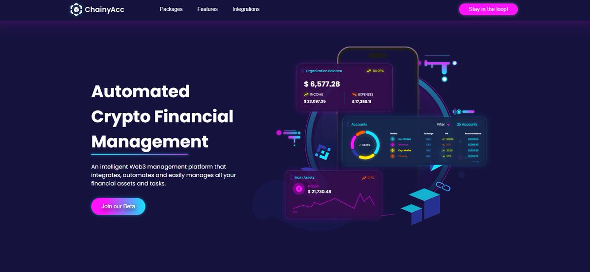 ChainyAcc's tweet photo. We just launched our new website & beta product!
Don't miss out, be part of our first 50 beta users!
Register here: https://t.co/60RlDPMZW7
Say goodbye to complicated crypto financial management, ChainyAcc is here to simplify your life. #CryptoSimplified #ChainyAcc #Web3Finance https://t.co/RKniCBA3C3
