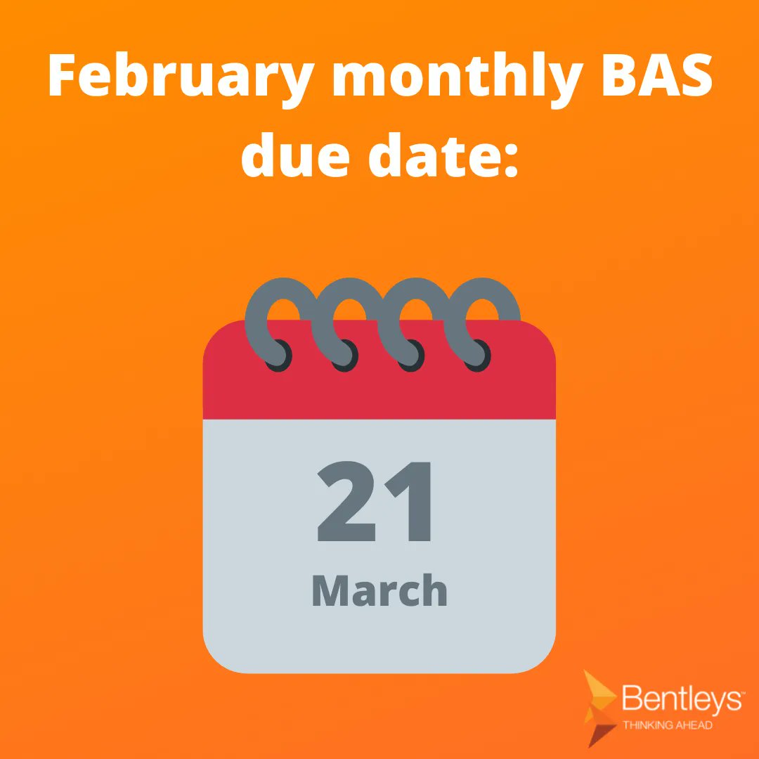 BentleysTas's tweet photo. REMINDER: Your monthly Business Activity Statement (BAS) is due today. If you need help preparing your BAS, please don't hesitate to contact us.
#tax #bookkeeping #smallbusiness #businessowner #businessactivitystatement https://t.co/ePLmCFUM9s