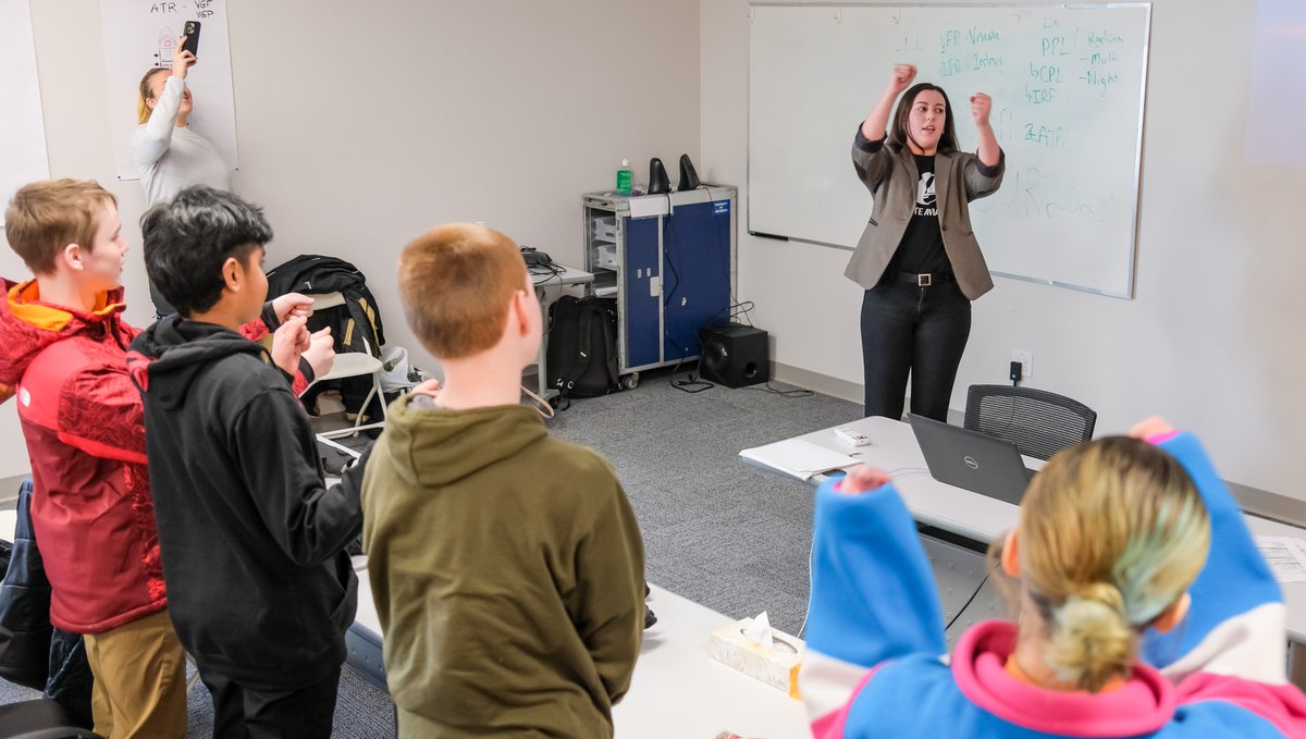 flyairnorth's tweet photo. Here are a few shots from the @Elevateaviators  Canada Tour stop in Whitehorse! Local Yukon high-school students learned about the exciting career pathways in aviation with a great group of speakers. Looking forward to next year! https://t.co/kqFlR1AJma