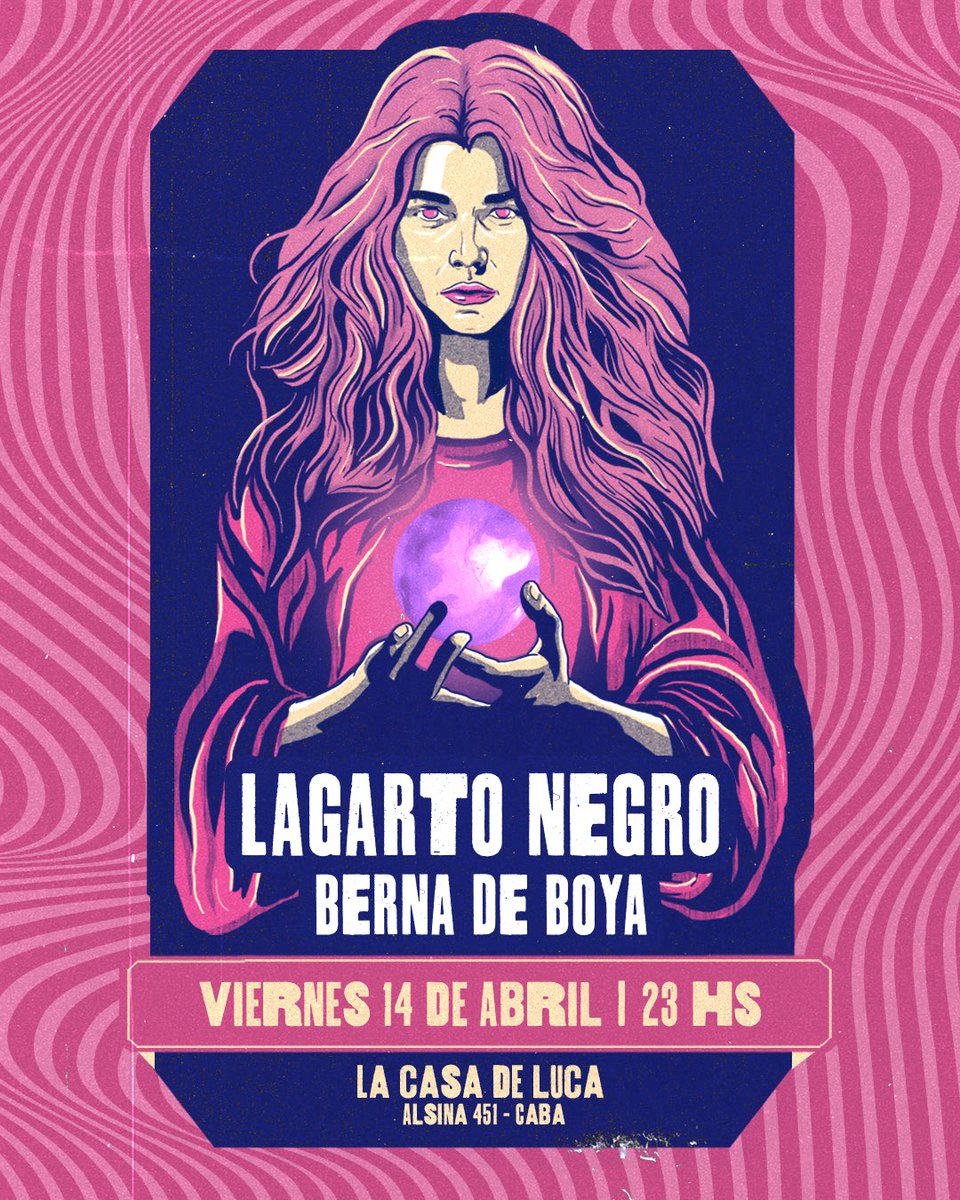 🔴 PRIMERA DEL AÑO EN CAPITAL 🔴

Lagarto Negro &amp; Berna de Boya EN VIVO

🗓 Viernes 14 de Abril 23 Hs

📍@lacasadeluca | Alsina 451 - San Telmo
Ciudad Autónoma de Buenos Aires.

🎫 Entradas Anticipadas con descuento por mensaje directo a: 

<a href="/negrolagarto/">Lagarto Negro</a>
