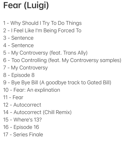 entwatermelon's tweet photo. Luigi said, "I released Sentence twice in tracks 3 and 4 so you can hear it again. 'Sentence' is made to be repeated. So feel free to not turn shuffle on for Sentence and then off again. It's automatic." https://t.co/1xESSwosUd