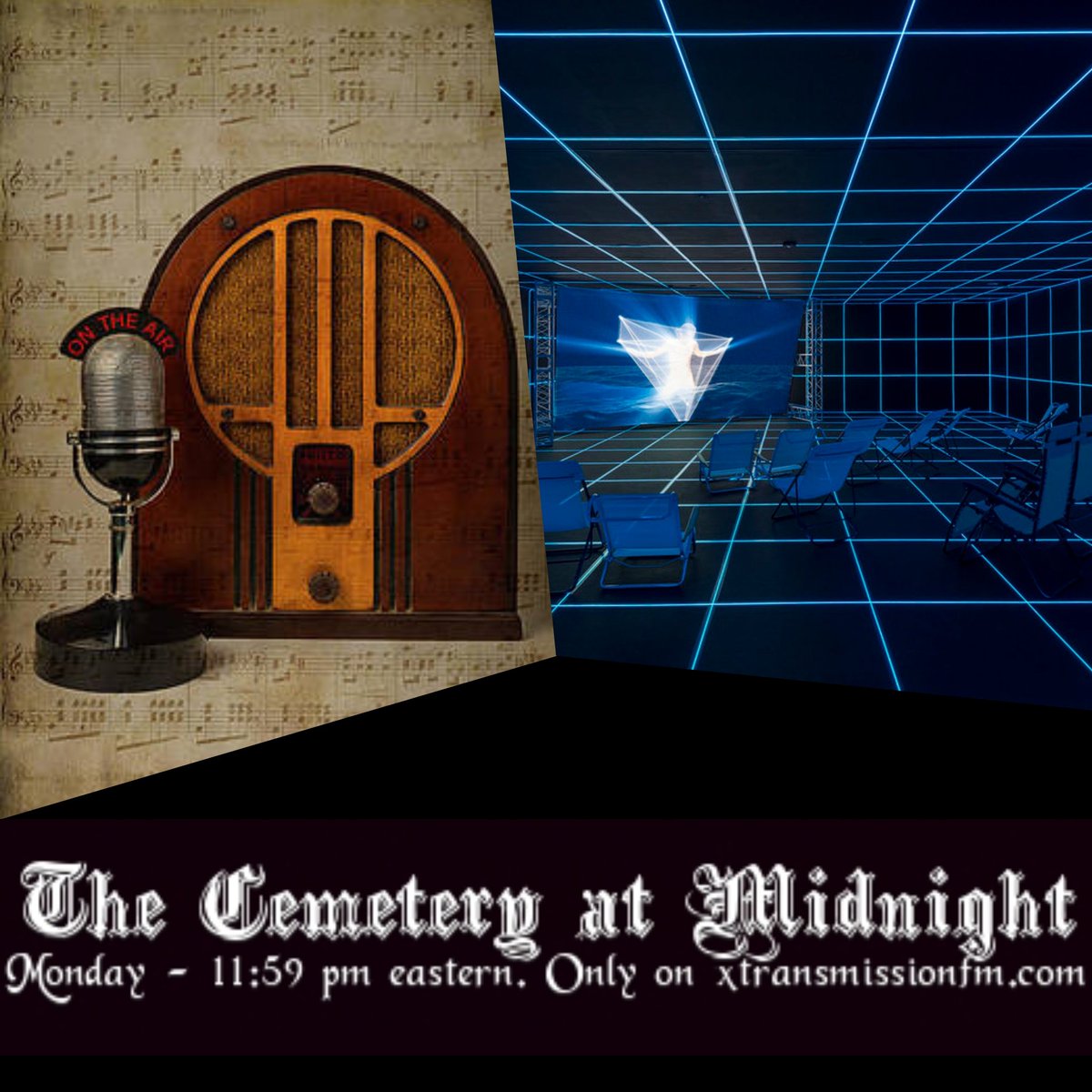 It's gonna be a hodgepodge kinda night in the Cemetery at Midnight. Join us at 11:59 pm eastern for some of the world's finest #gothic #rock #metal and whatever else we can find, only on xtransmissionfm.com.