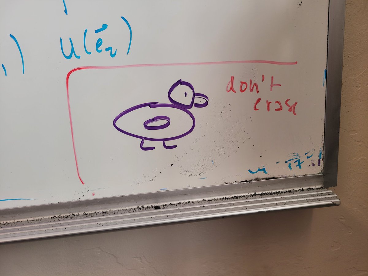 MrSolitar's tweet photo. Hey, y'all,
As you know, I'm on hiatus for college. However, during my Linear Algrebra and Statistics class, I go out of my way to draw a scene with a duck. I wanted to share it with you all!
#SolDuck https://t.co/WvwNcNQp51