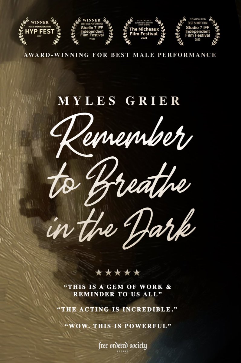 MylesGrier's tweet photo. Award Winning in Festivals for Best Male Performance, #MylesGrier's "Remember To Breathe In The Dark" is "powerful, heartfelt, and moving". 

Trailer: https://t.co/XoV3eO78kL
#RTBITDmovie https://t.co/l4Yanzr6Tl