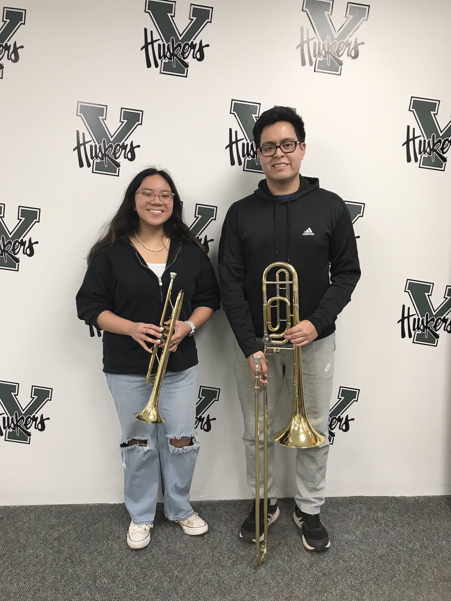 MsKluga's tweet photo. So proud of @yhsbands students Will Lemus Silva (trombone), and Esther-Anne Villamin (trumpet) for being selected for the WCSMA All-County Jazz Band - an honor reserved for the top scoring students in our county. Bravo!

@YHSDeGennaro @FirstNighters @RonHattar @YorktownCSD https://t.co/yEOf8EXG75