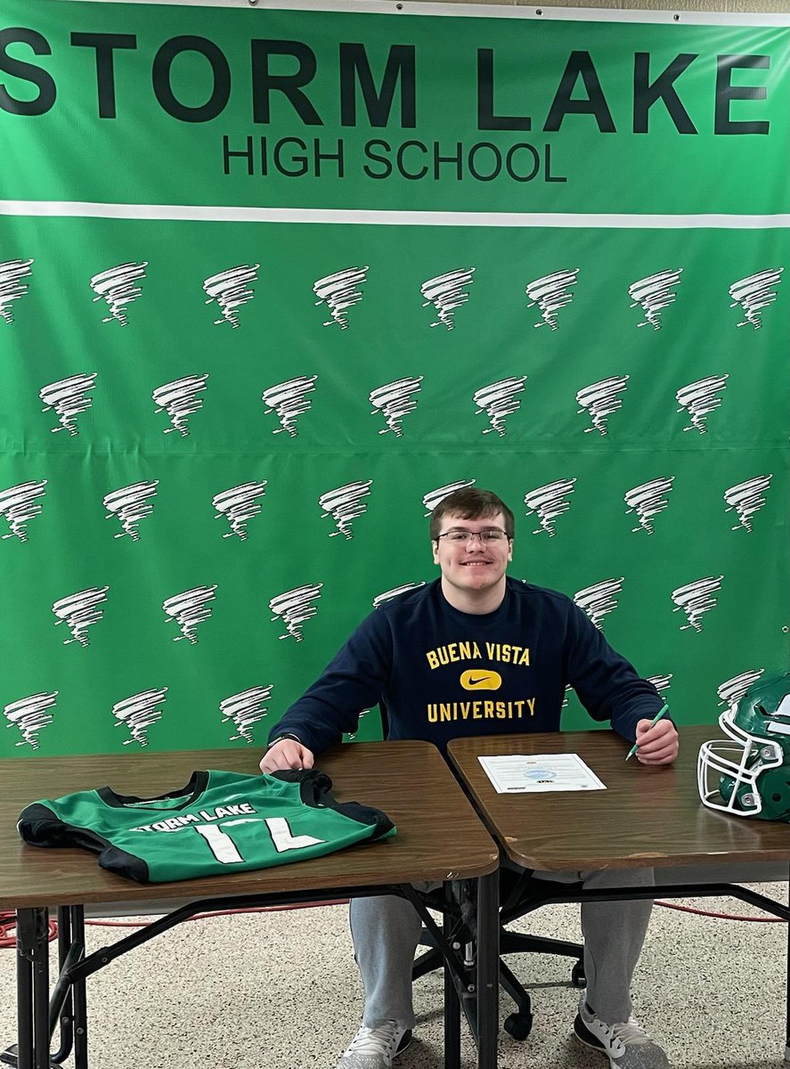Congratulations to Storm Lakes Football's <a href="/aphillips2023/">Aiden</a> signing with <a href="/bvu_football/">BVU Football</a>!