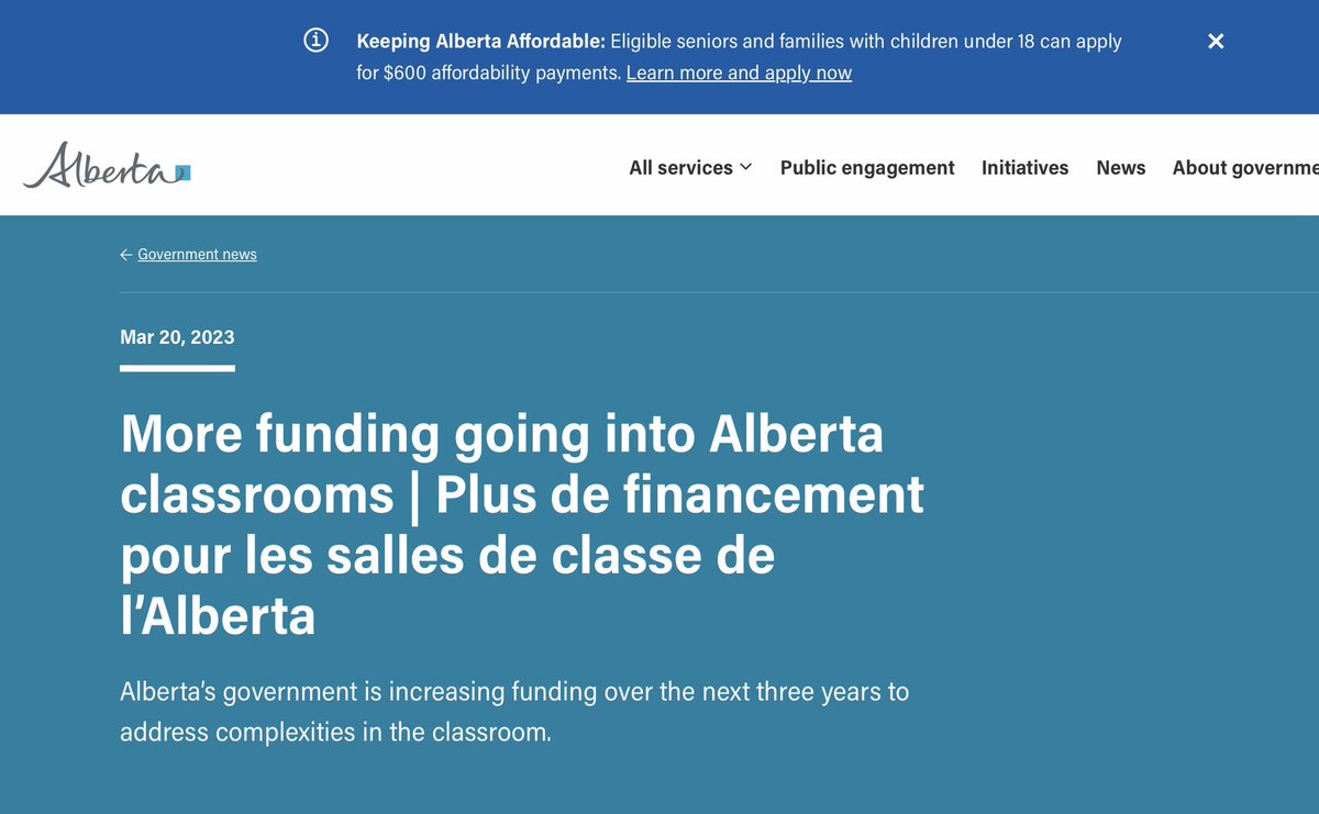 YEGborn's tweet photo. LaGrange and the UCP announced they will put $2 million LESS into the K-12 education budget than what they cut in 2020.

The $128 million cut in 2020 was made over a weekend and announced by email.

The $126 million announced today will be spread over three years.

#abpoli #abed https://t.co/XO9YP0G15I